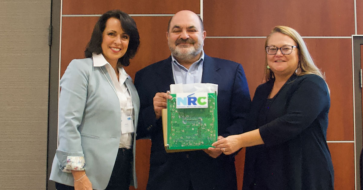 (Left to Right) Jan Martin, director of communications and public affairs, Domtar; Peter Adrian, chairman, NRC Board of Directors; Teresa Bradley, president, NRC Board of Directors
